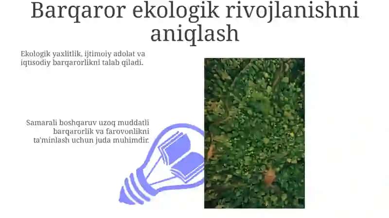 Barqaror ekologik rivojlanishni aniqlash 3