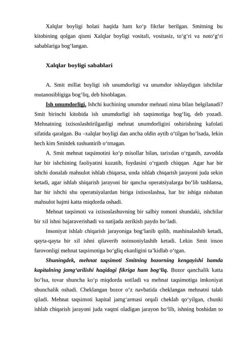 Adam Smitning iqtisodiy qarashlari 3