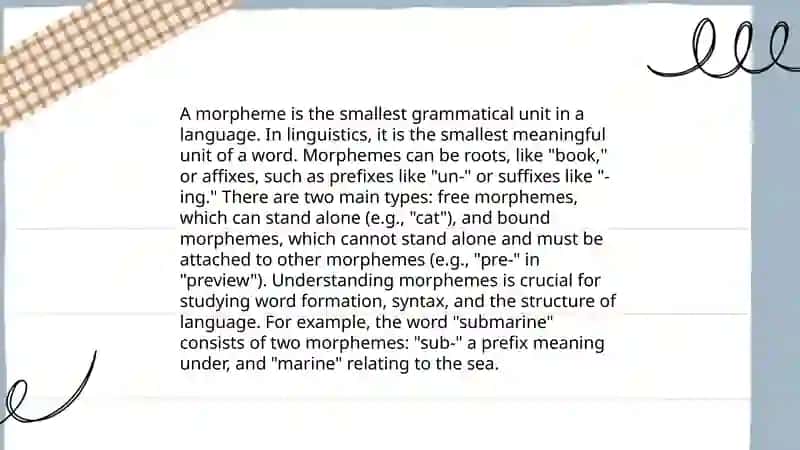 Characteristic of morpheme 3