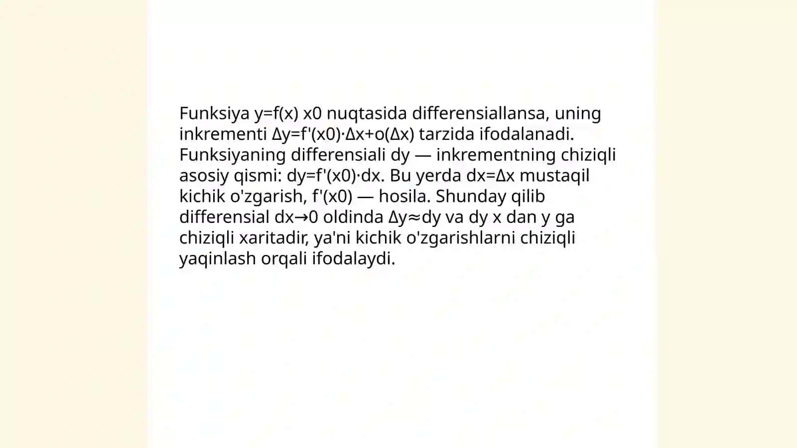Funksiya differensiali 3