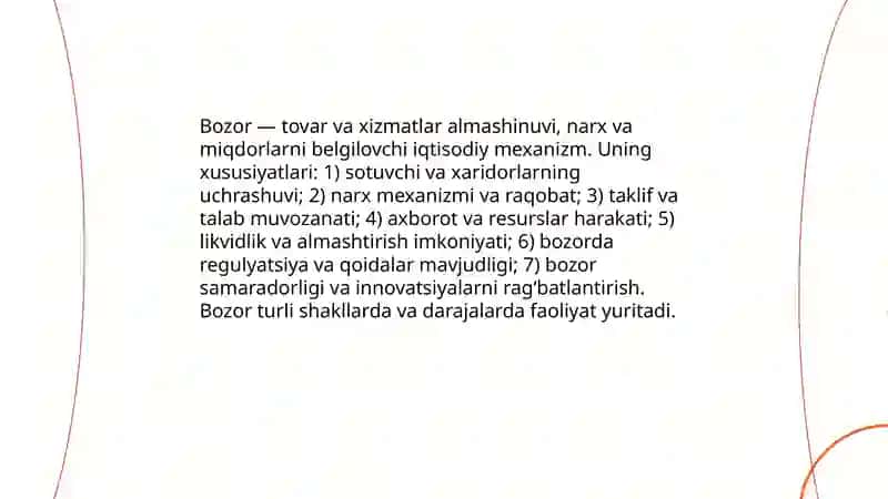 Bozor va bozor turlari 3