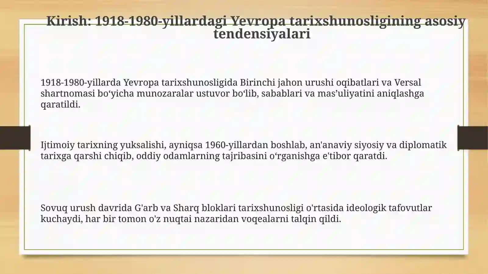 1918-1980 yillarda Yevropa mamlakatlarining eng yangi tarix shunosligi 3