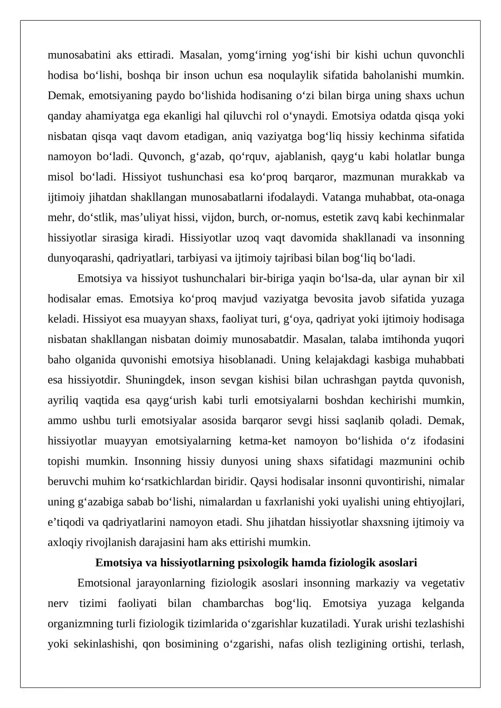 Emotsiya va hissiyot haqida umumiy tushunchalar, 3