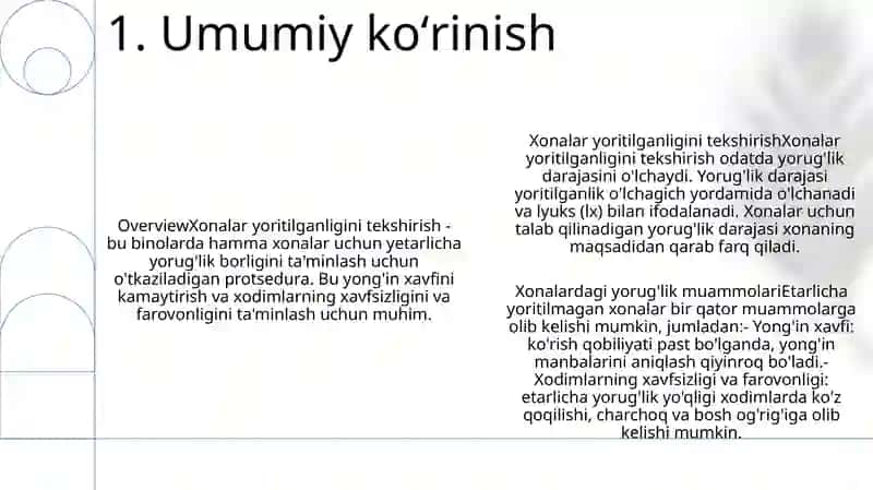 Xonalar Yoritilganligini Tekshirish 3