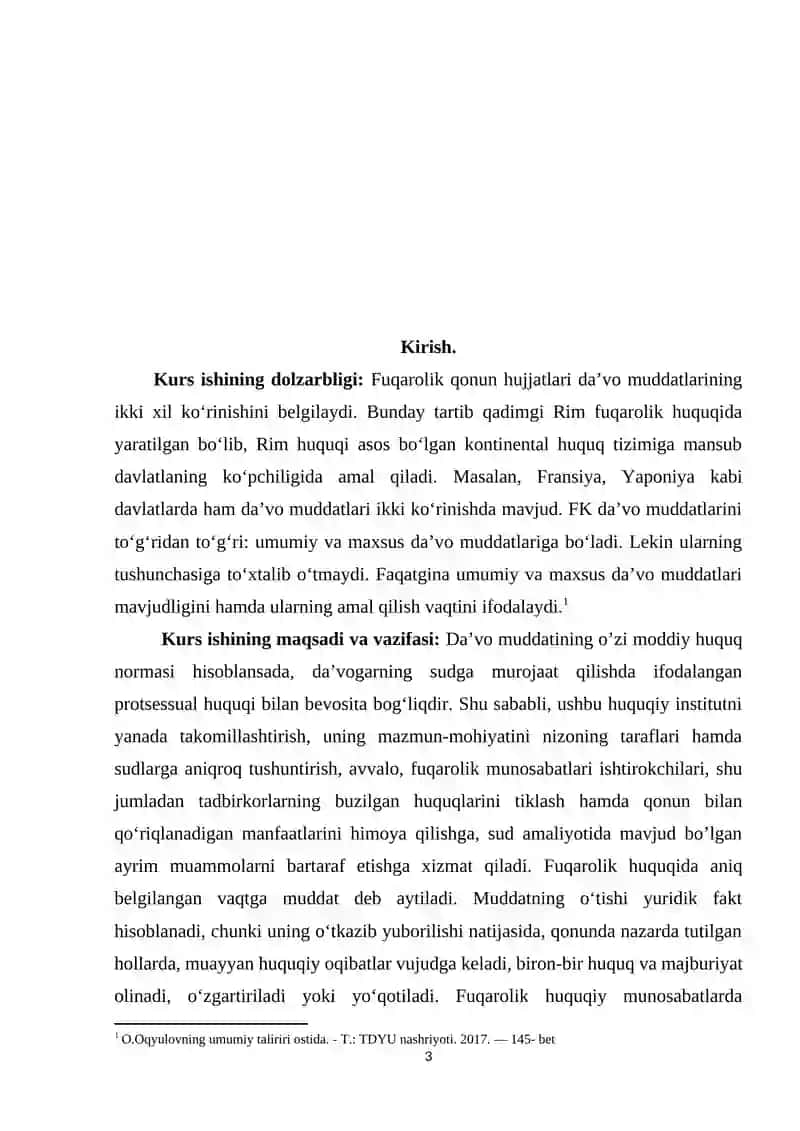 Da’vo muddati tushunchasi va ahamiyati Kurs ishi 3