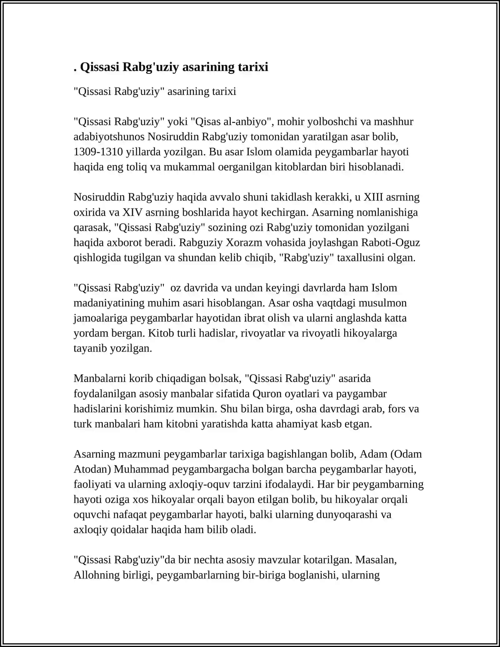 QISSASI RABGʻUZIY ASARI HAQIDA 3