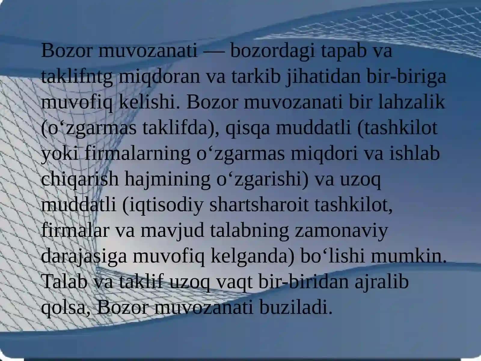Bozor muvozanati 3