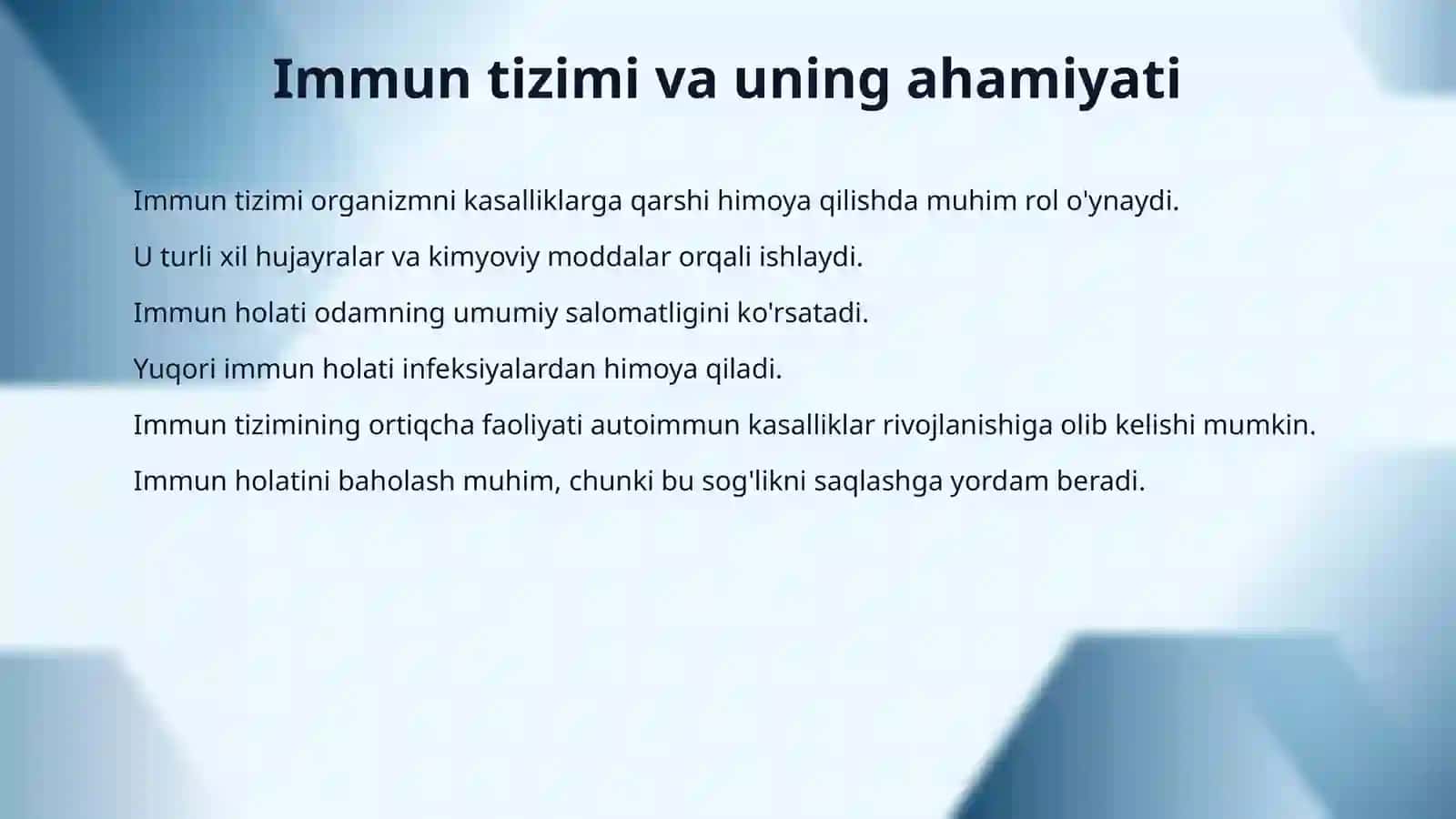Organizmning immun holatiga baho berish usullari 3