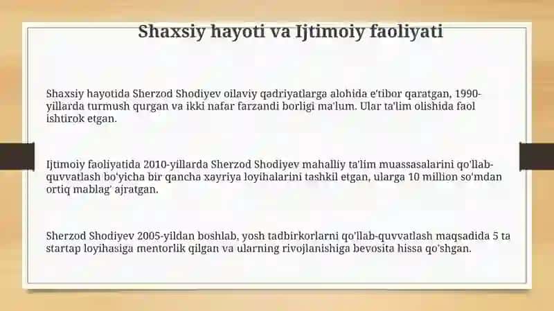 Sherzod Shodiyev Shavkatovich kim boʻlgan 3