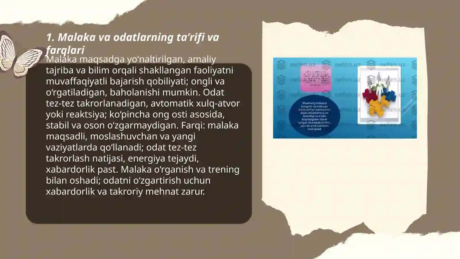 Shaxsning malaka va odatlari 3