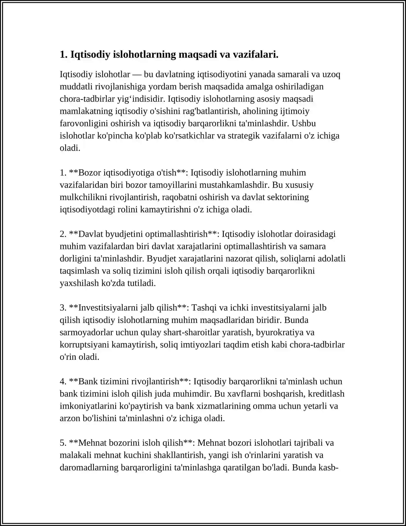 Iqtisodiy islohotlar 3