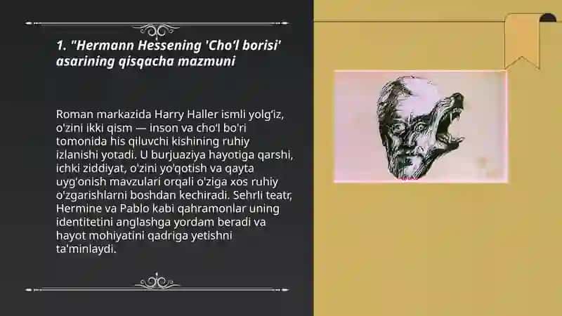 Hermann Hessening "Choʻl borisi"asari 3