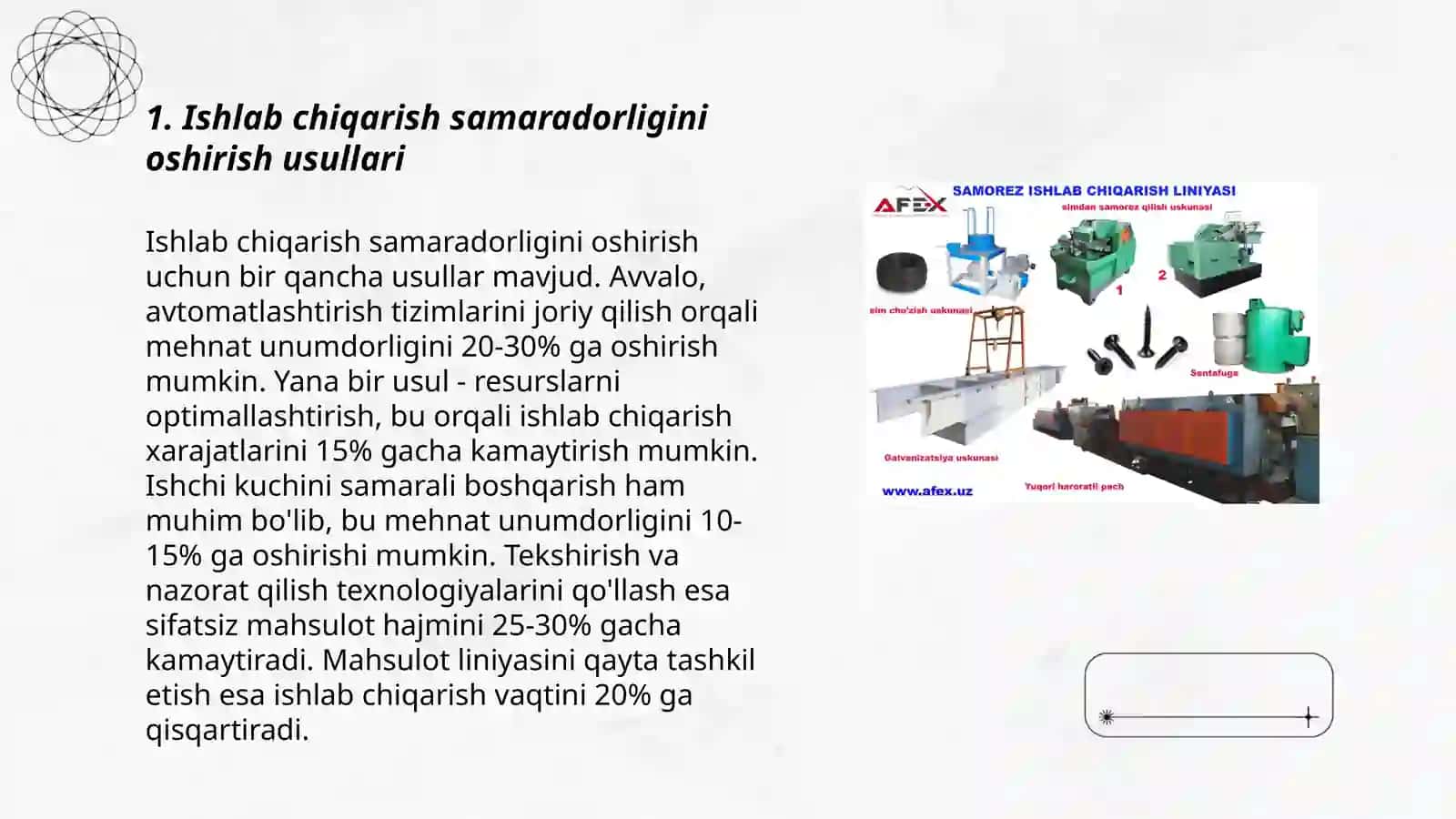 Ishlab chiqarishning samaradorilgi va uning kórsatkchlari 3