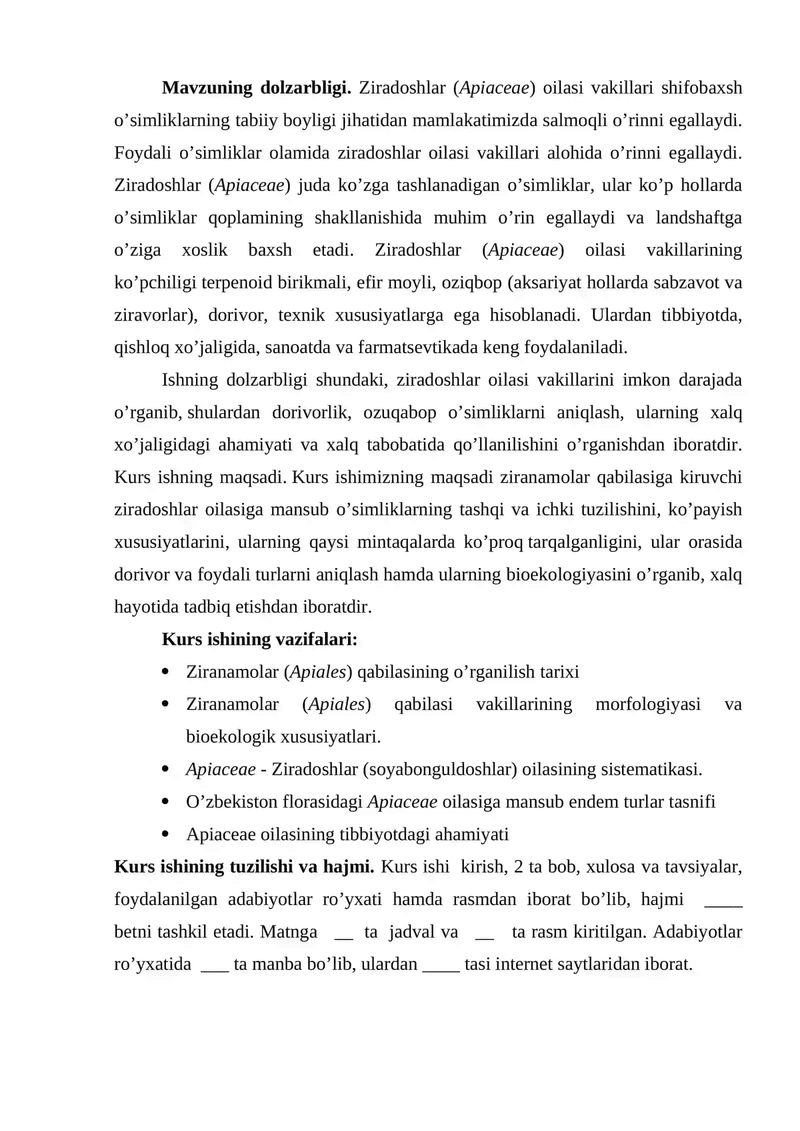 Kurs ishi mavzusining asoslanishi va uning dolzarbligi 3