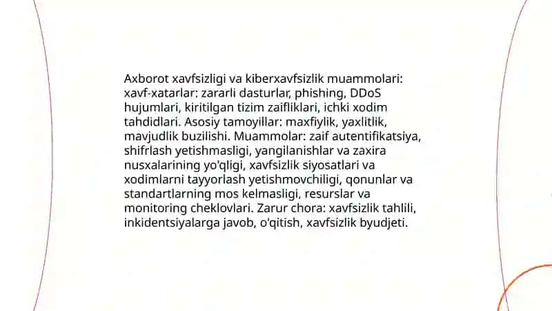 Informatika muammolari va axborotlashtirish vositalari 3