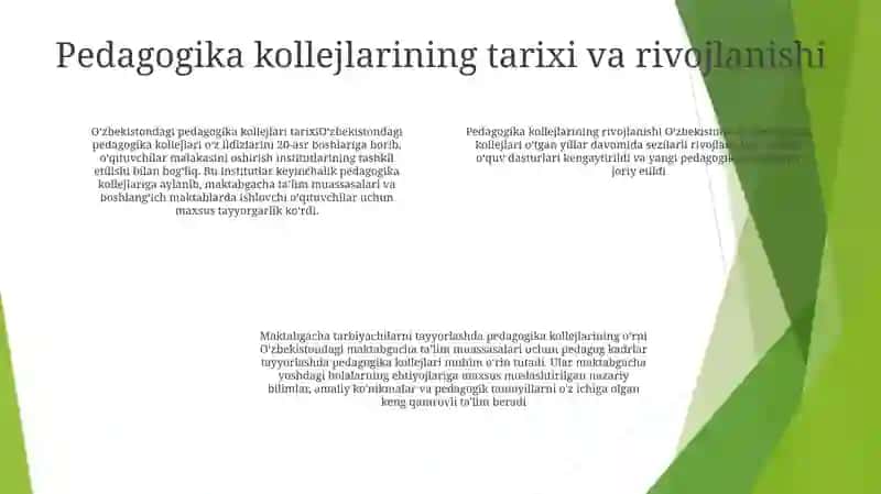 Pedagogika Kollejlarning Vazifalari 3