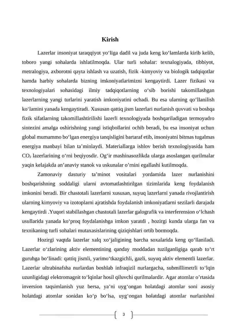 Yorugʻlikning pikosekundli impulslarini olish 3