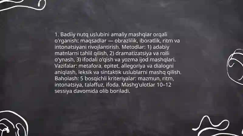 O'zbek tili nutq uslublarini amaliy mashqlarda o'rganish 3