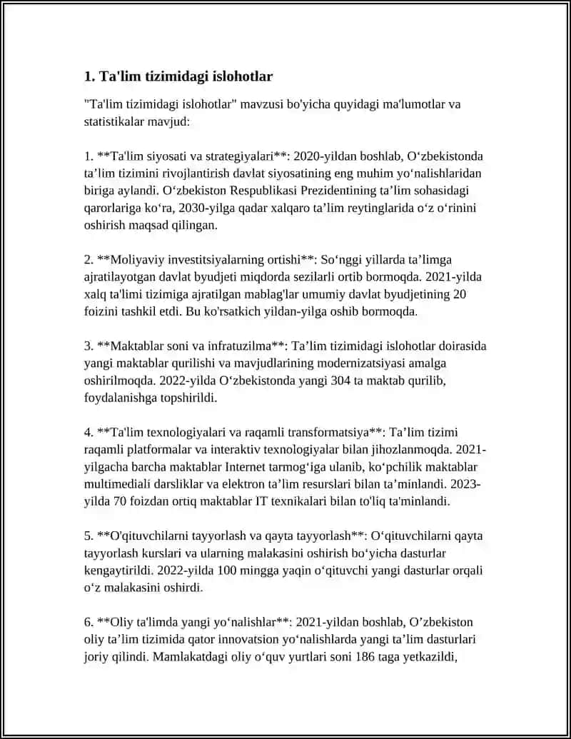 Ta'lim Tizimidagi Islohotlar 3