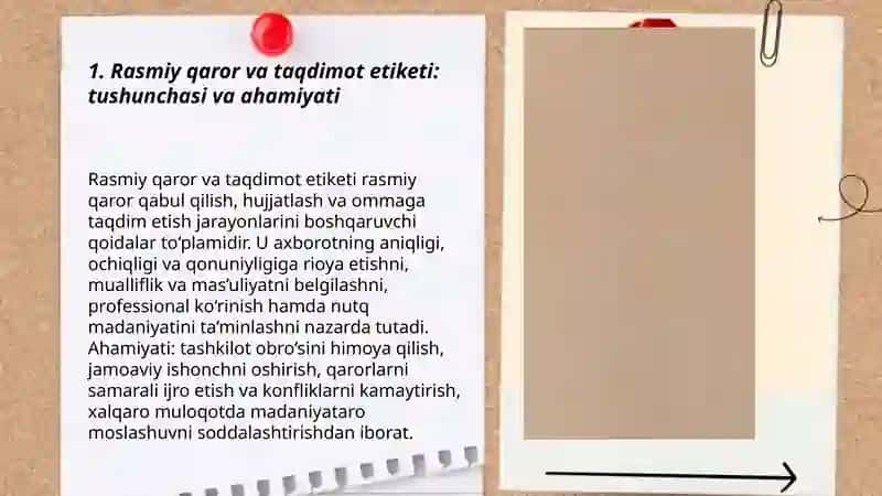 Rasmiy qaror va taqdimot etiketi 3