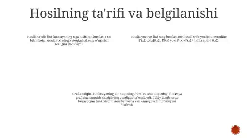 Hosilaning Funksiya Grafigini Yasashda Ishlatikishi 3