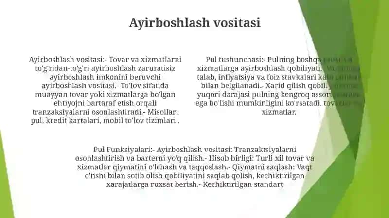 Pul Tushunchasi Va Funksiyalari 3