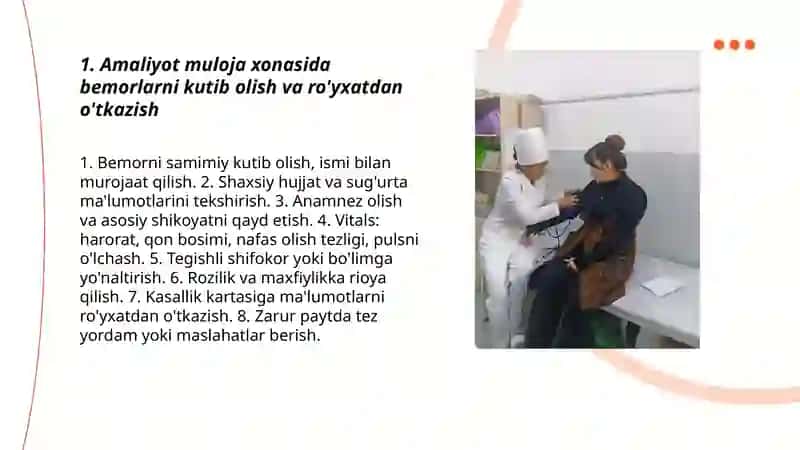Amaliyot Muloja xonasida hamshiralik parvarishi 3