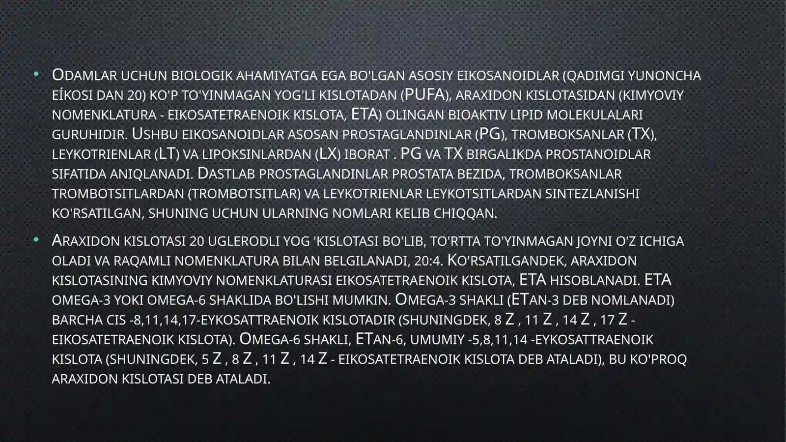 Eykozanoidlar: Paydo Bo'lishi, Mexanizmi, Turlari va Ta'siri 3