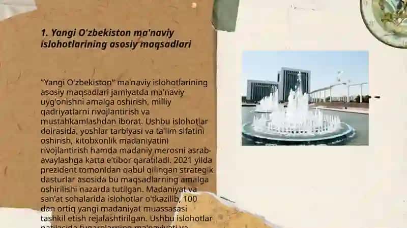 Yangi O'zbekistonda amalga oshirilayotgan ma'naviy islohotlar 3