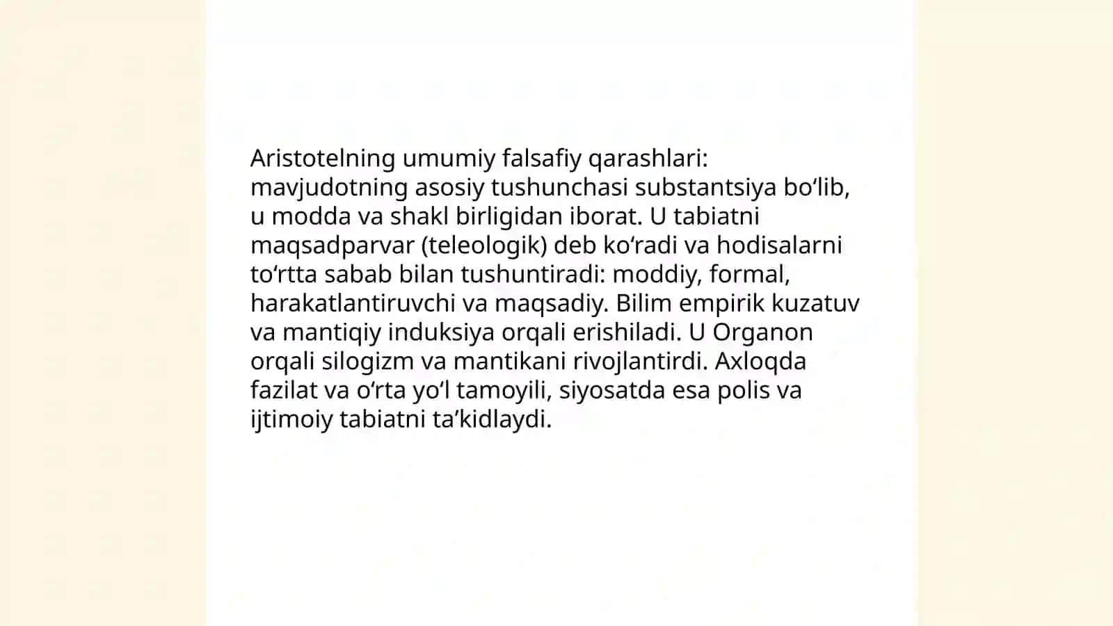 Aristotel falsafasi 3