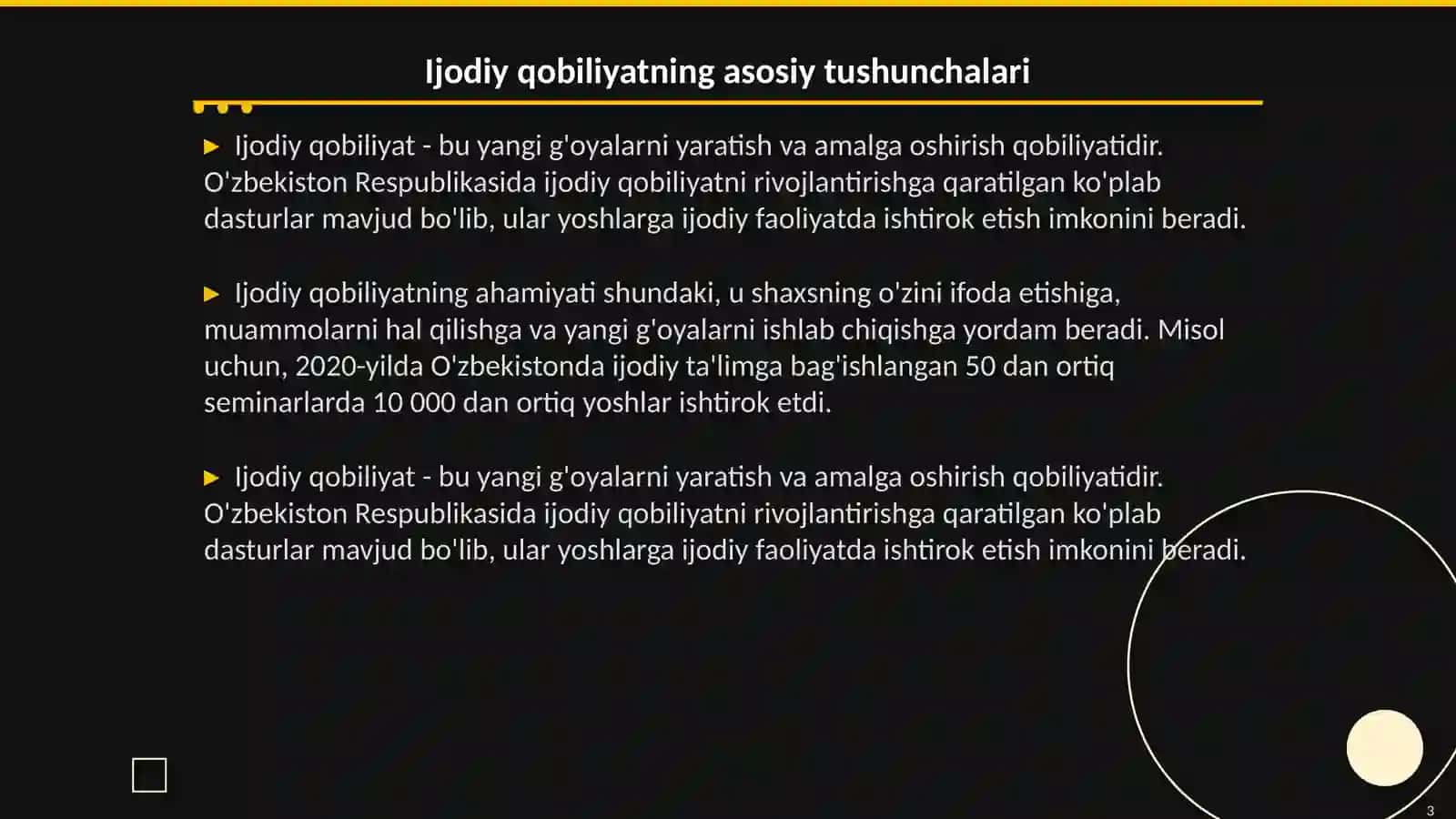 Ijodiy qobiliyatni oʻstirish 3