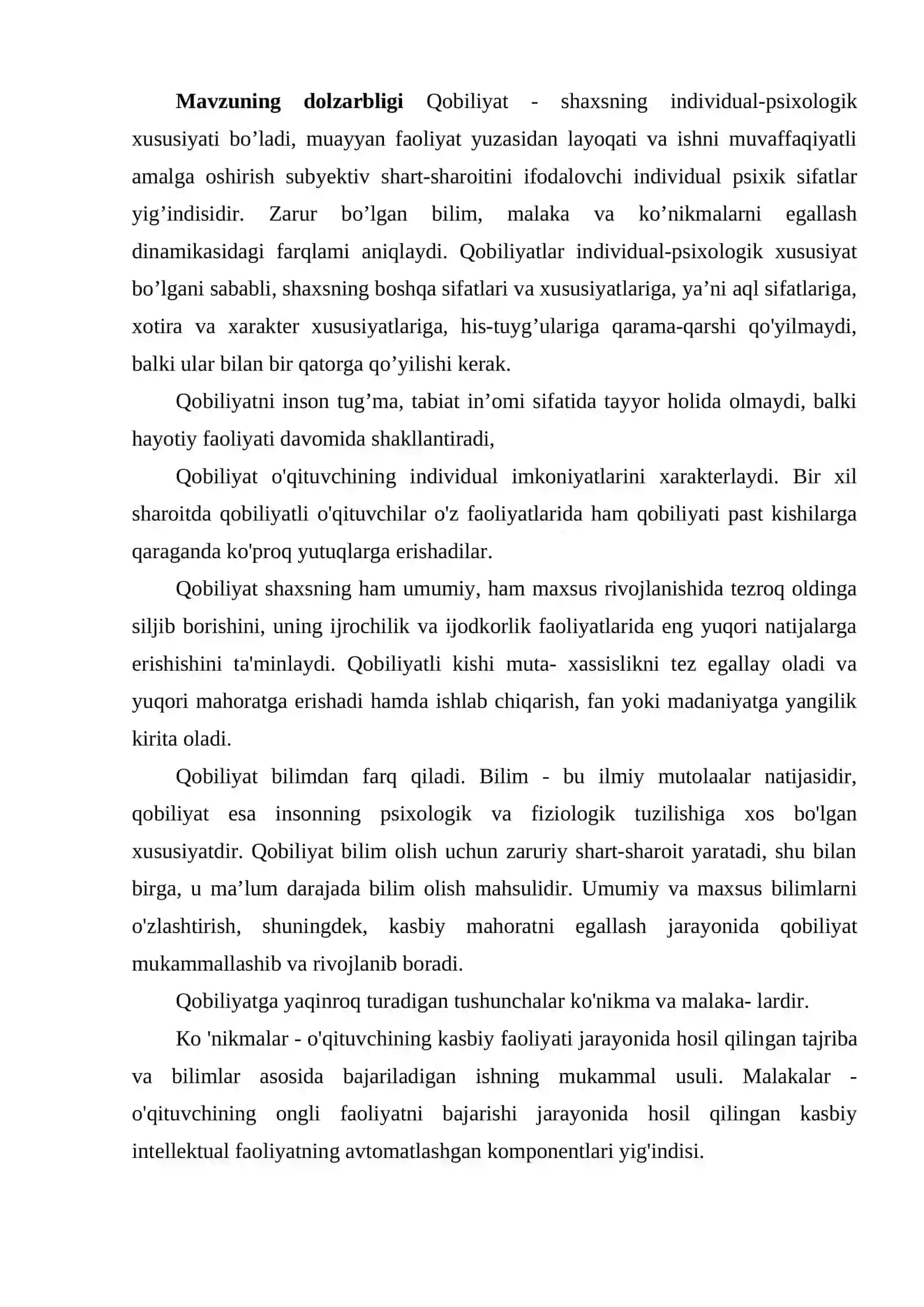 Qobiliyatlarning pedagogik-psixologik tasnifi 3