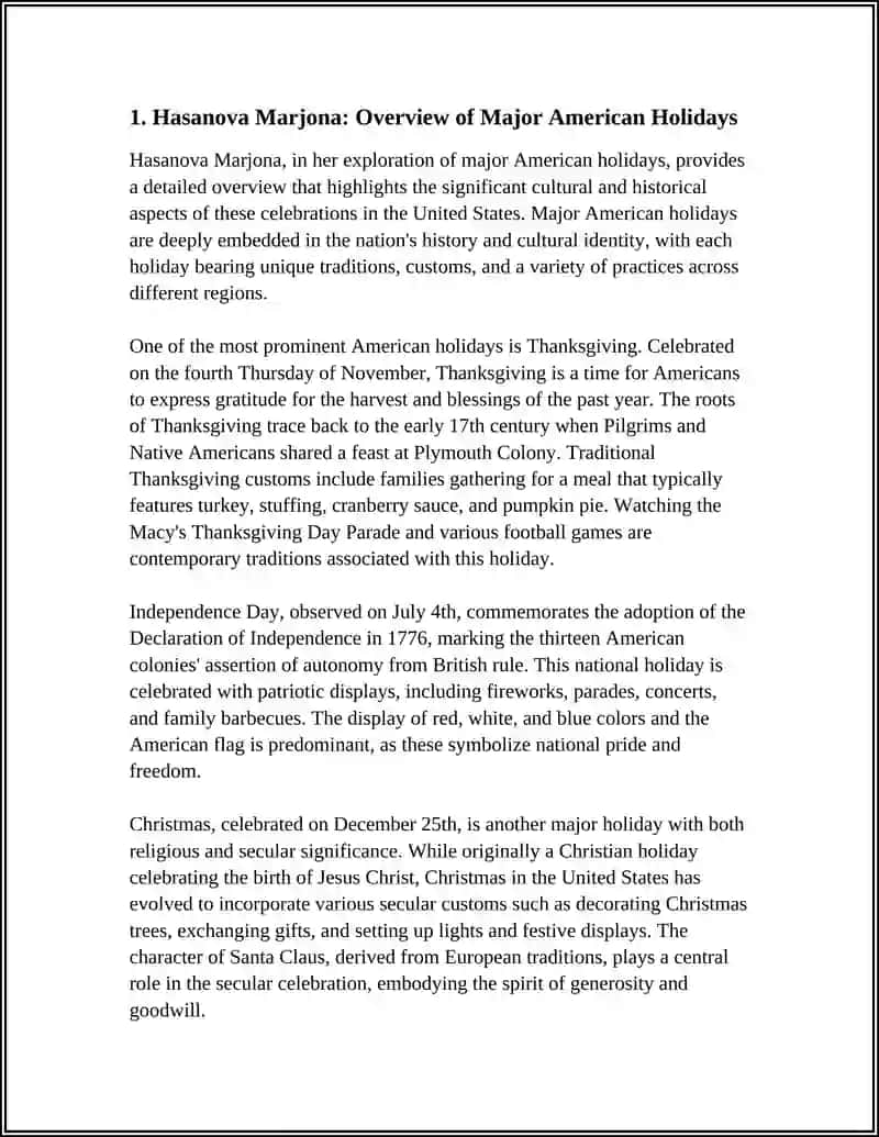 Overview of Major American Holidays 3