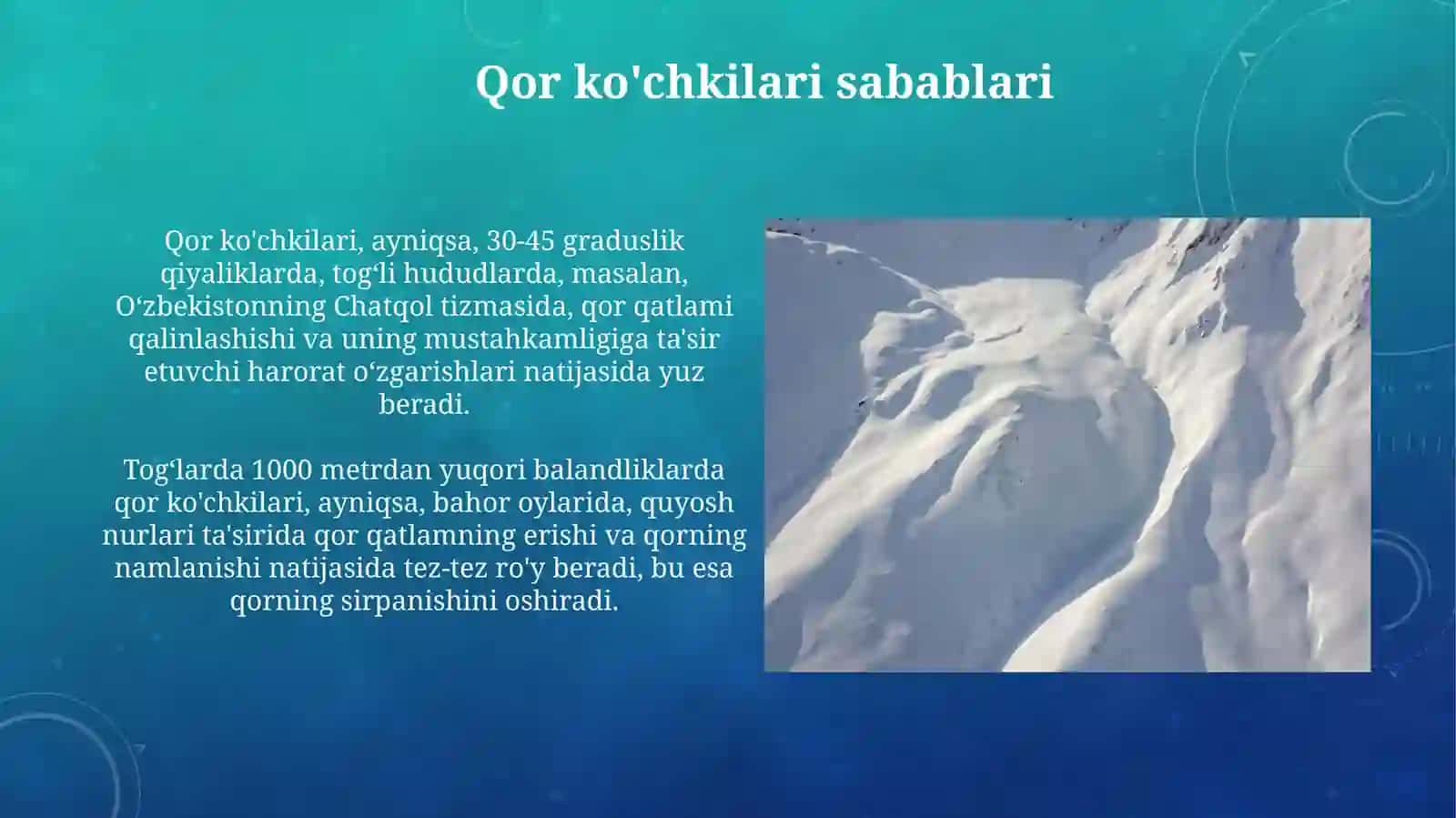 Qor ko'chkilari haqida 3