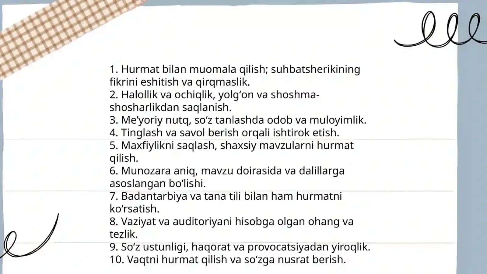 Suhbat va bahslashish madaniyati 3
