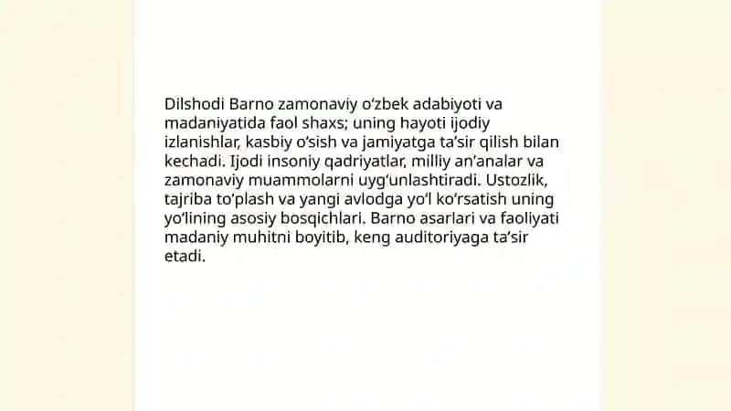 Dilshodi Barno. hayoti va ijodi yoʻli 3