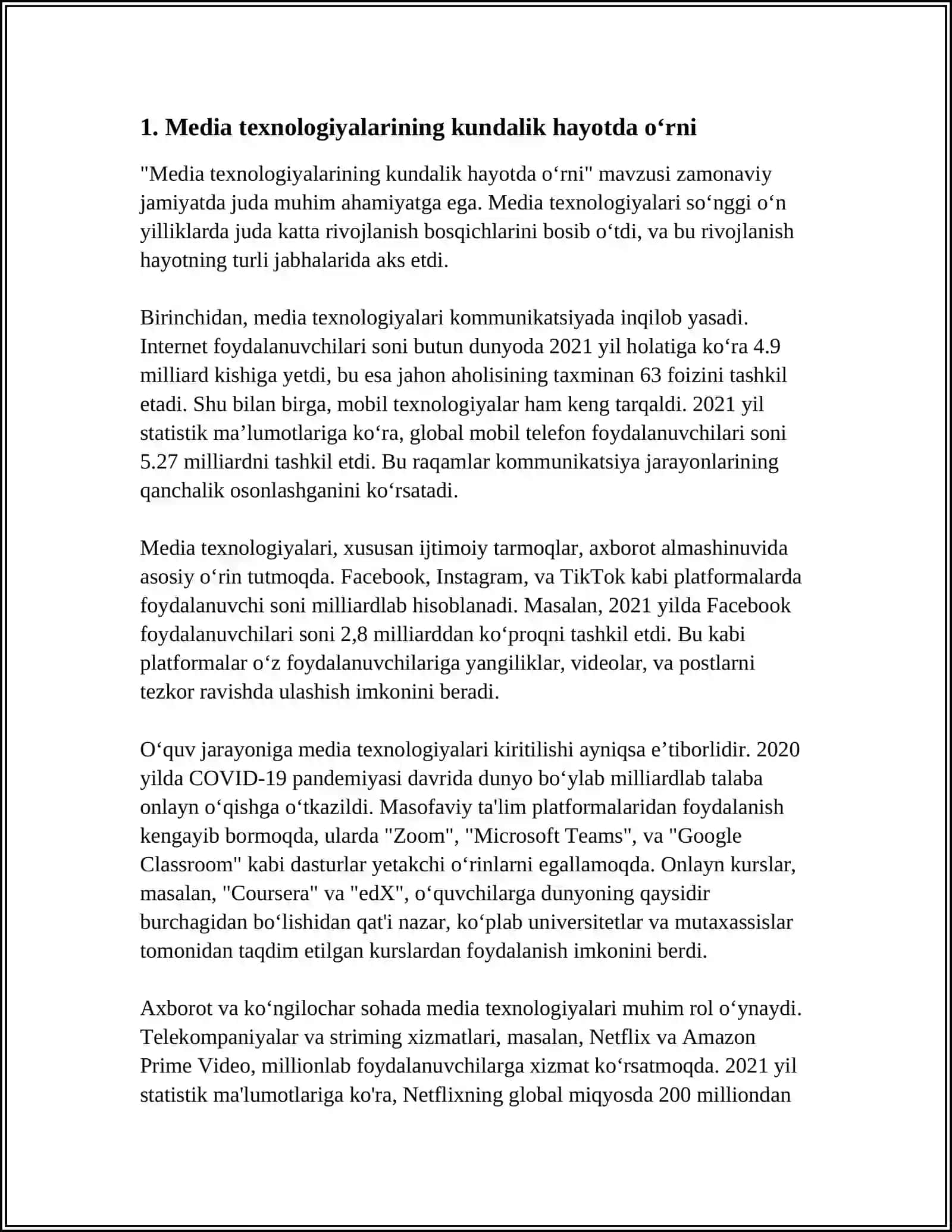 MEDIA TEXNALOGIYALAR KUNDALIK HAYOTDA 3