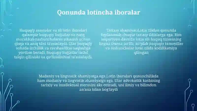 Lotin Iboralarining Hayotimizda Tutgan O'Rni 3