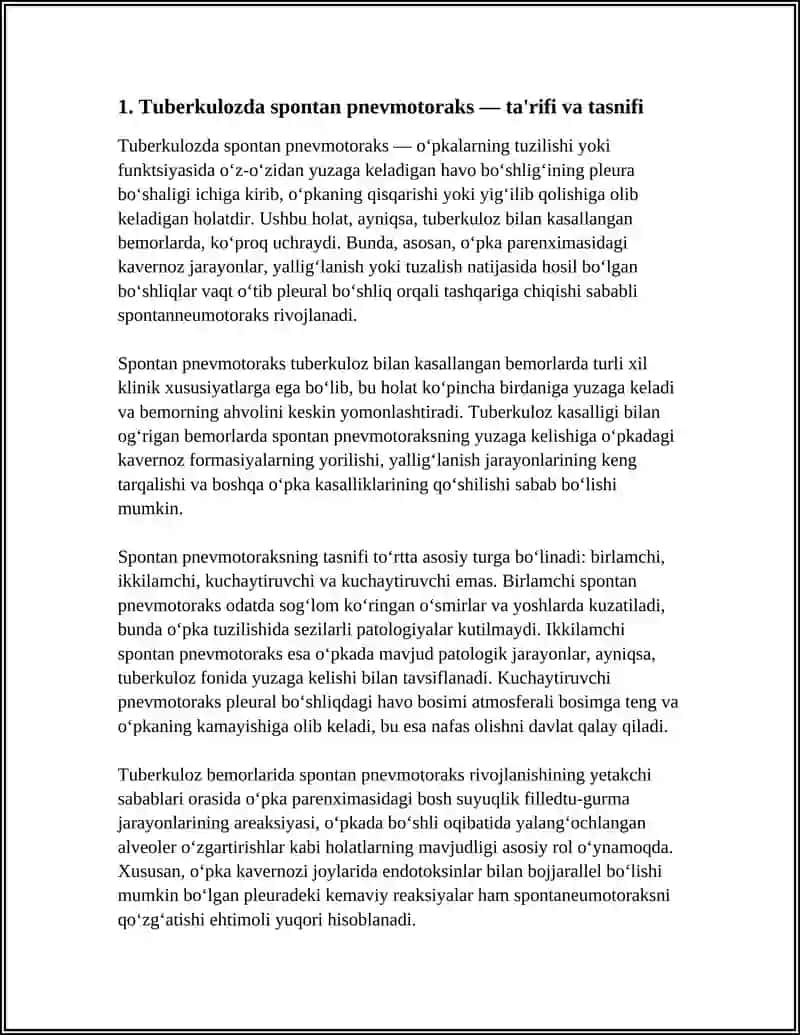 TUBERKULOZDA SPONTAN PNEVMOTORAKS 3