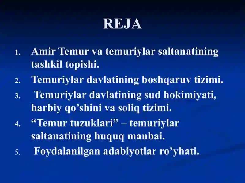 Amir Temur va Temuriylar imperiyasi davlati va huquqi 3
