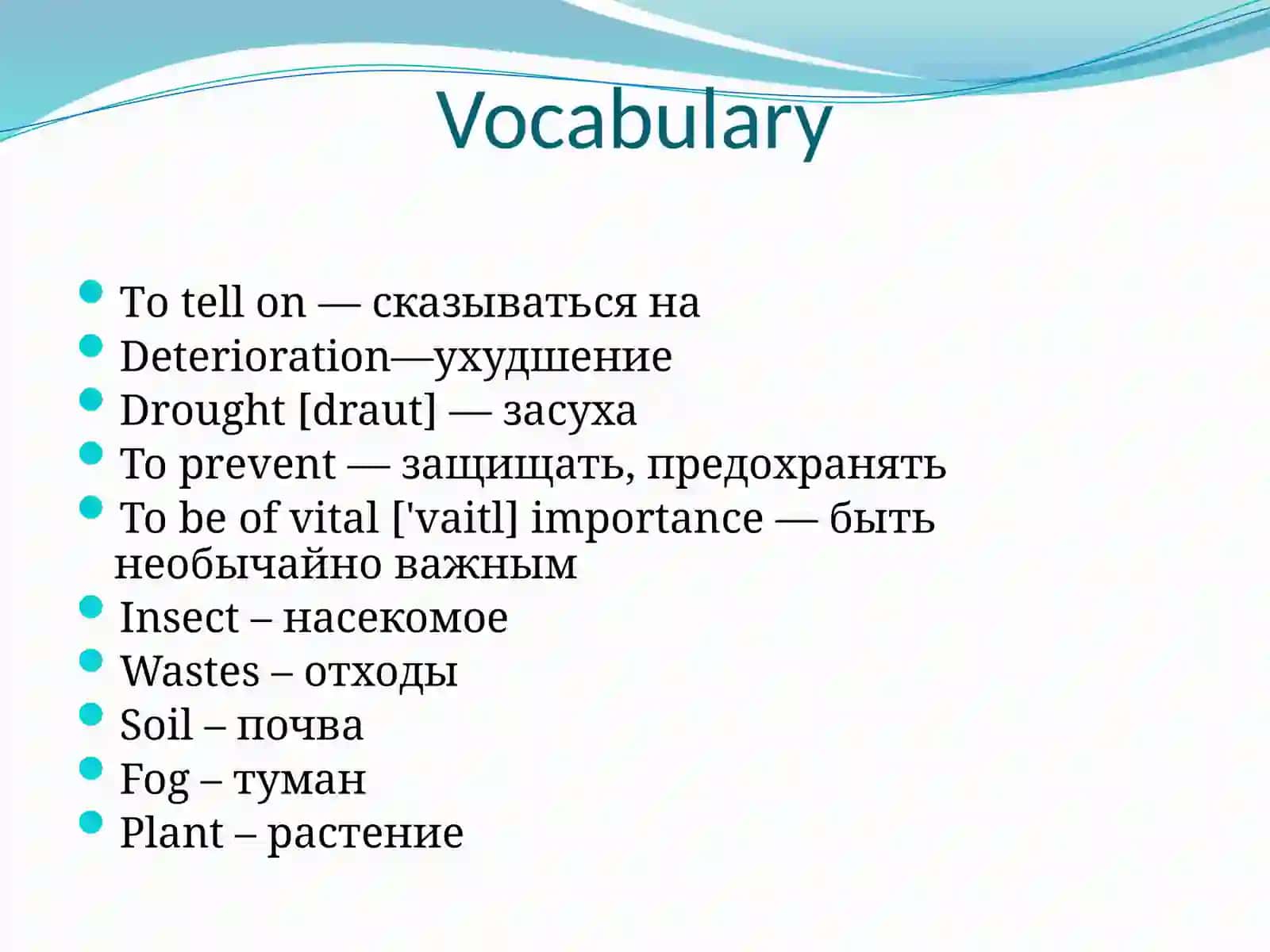 Environmental problems Vocabulary 3