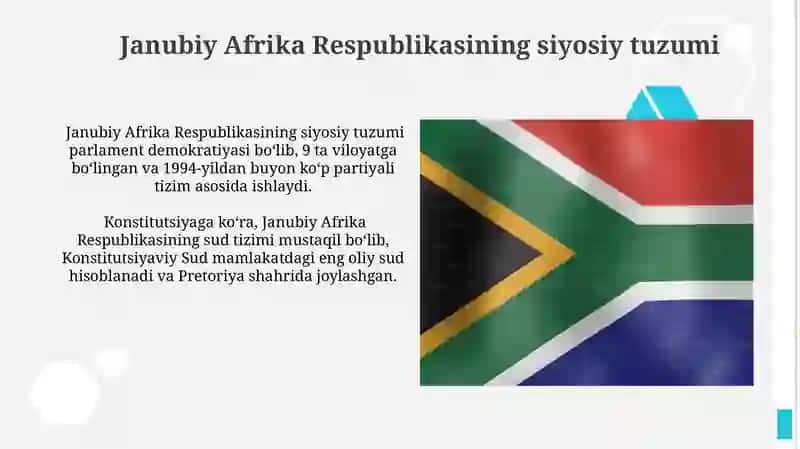Janubiy Afrika Respublikasining siyosiy tuzumi 3