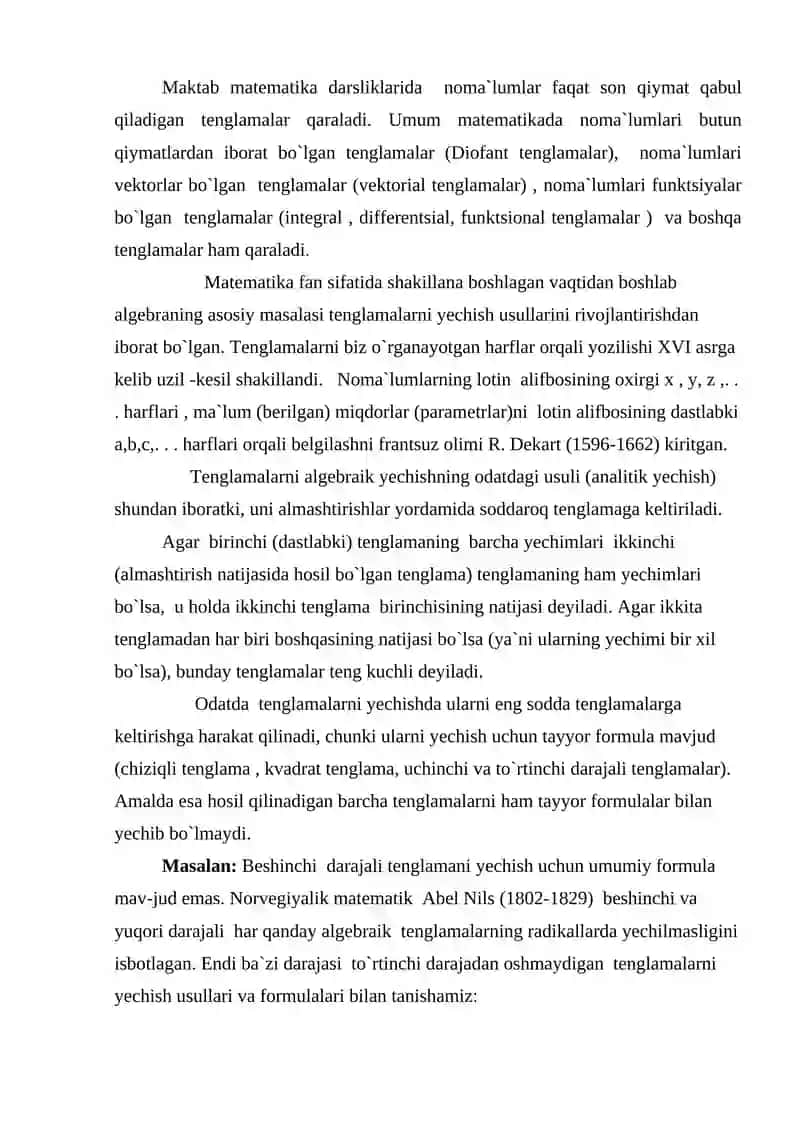 Kеltirilgan kvadrat tеnglama ildizlarining xossalari 3