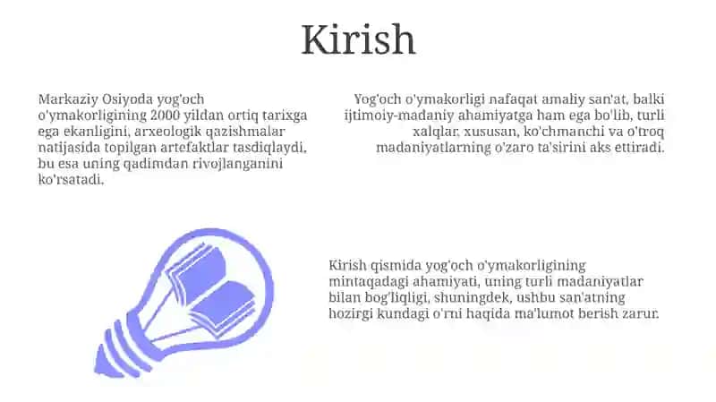 Yog'och o'ymakorligi rivojlanishi 3