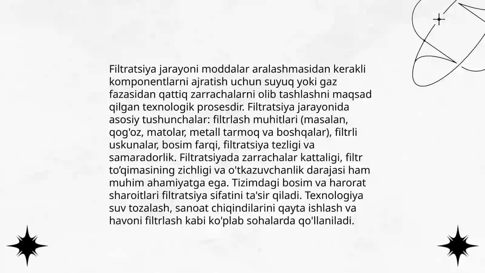 Filtratsiya jarayonining asosiy tushunchalari 3