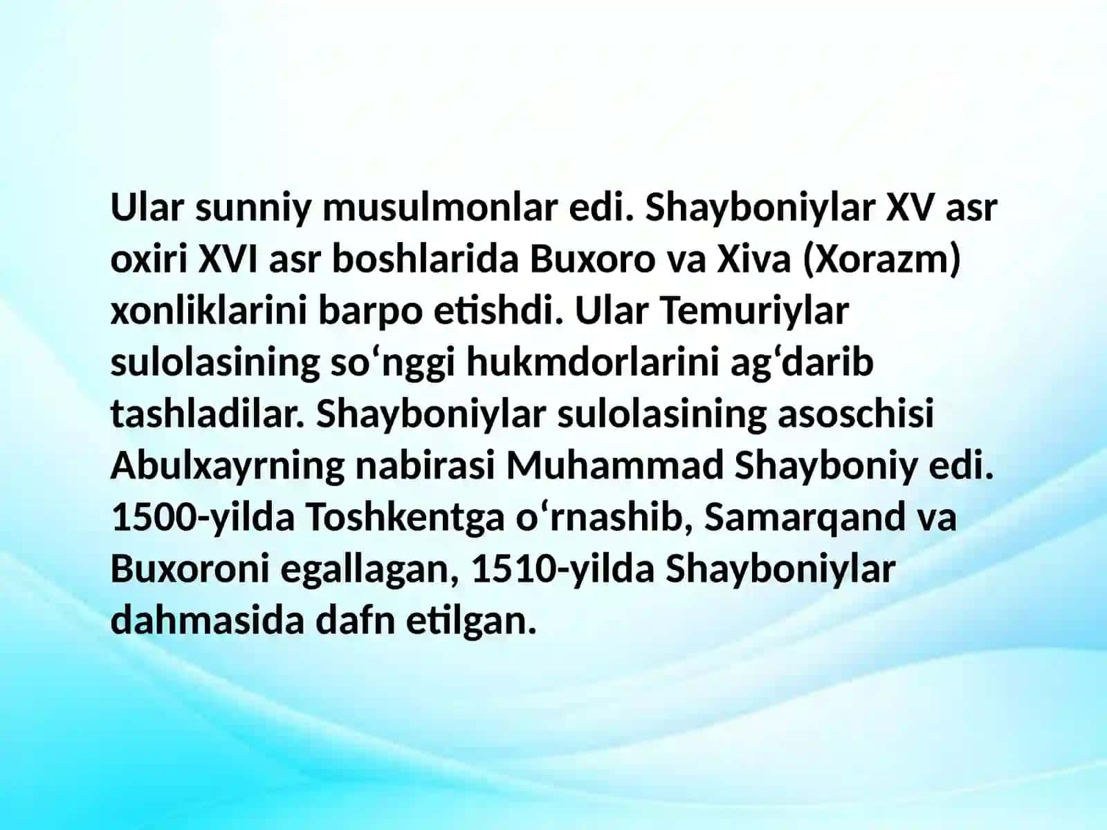 Shayboniylar davri tarixiy geografiyasi 3
