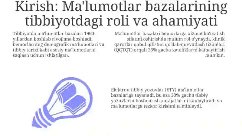 Tibbiyotdama'lumotlarbazasiniloyihalashtirish. ON2 3