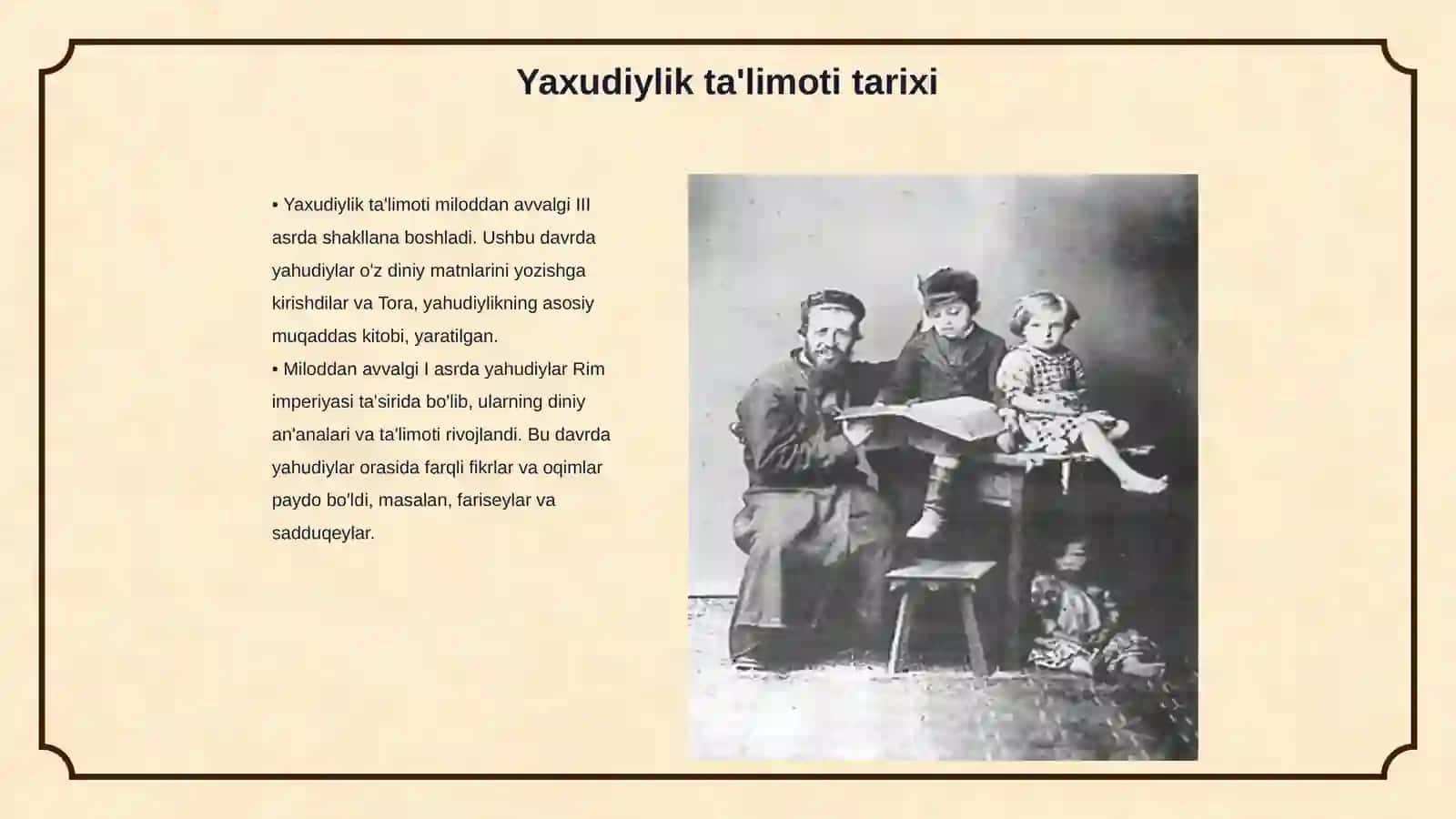 Yaxudiylik talimoti an'ana va marosimlari 3
