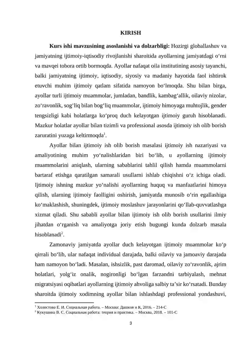 Ayollar bilan ijtimoiy ish olib borish usullari 3