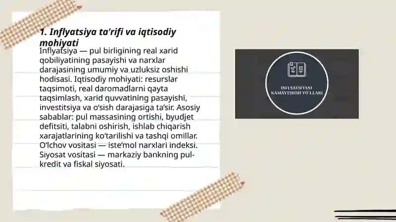 Inflyatsiyani mohiyati va kelib chiqish sabablari 3